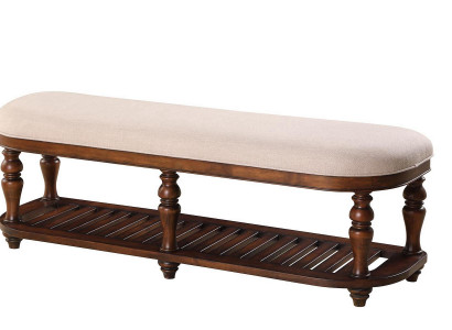 Stool Upholstered Stool Foot Furniture Living Seating Benches Seat Leather Beige Design Textile
